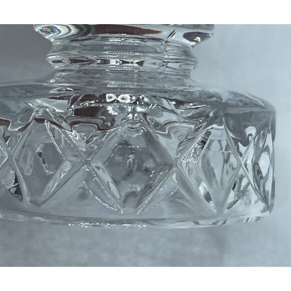 Block Crystal Taper Candle Holder Votive Clear Heavy 5.5" VTG - Picture 7 of 7